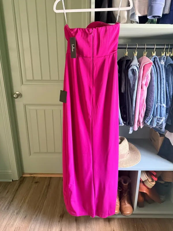 Lulus Iconic Excellence Asymmetrical Strapless Black Maxi Dress - Image 3