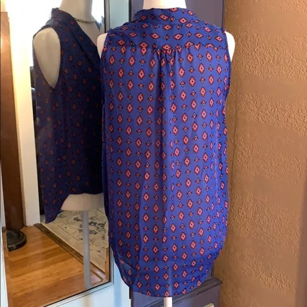 Zara Blue Sleeveless Blouse Size XS - Image 5