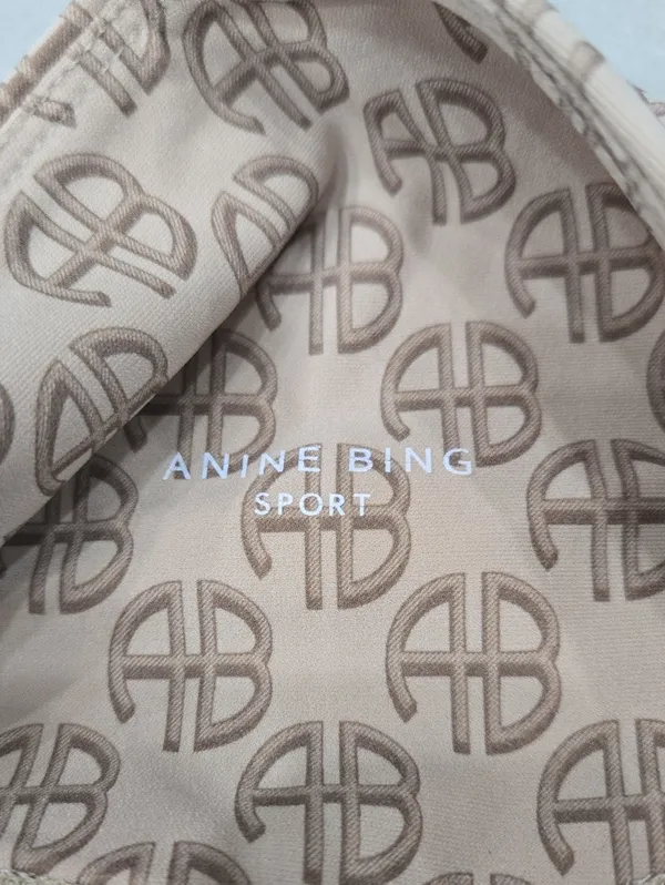New Anine Bing Blake Biker Short Camel Monogram Print - Neutral Size XS - Image 4