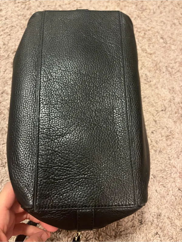 kate spade black pebbled leather satchel with gold logo - Image 4