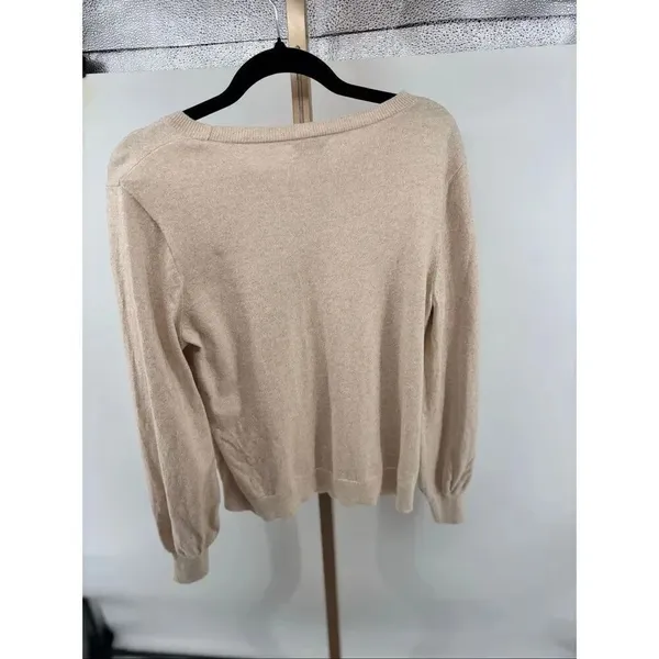 J.Crew Factory With Cashmere Crewneck Sweater Medium Oatmea - Image 9