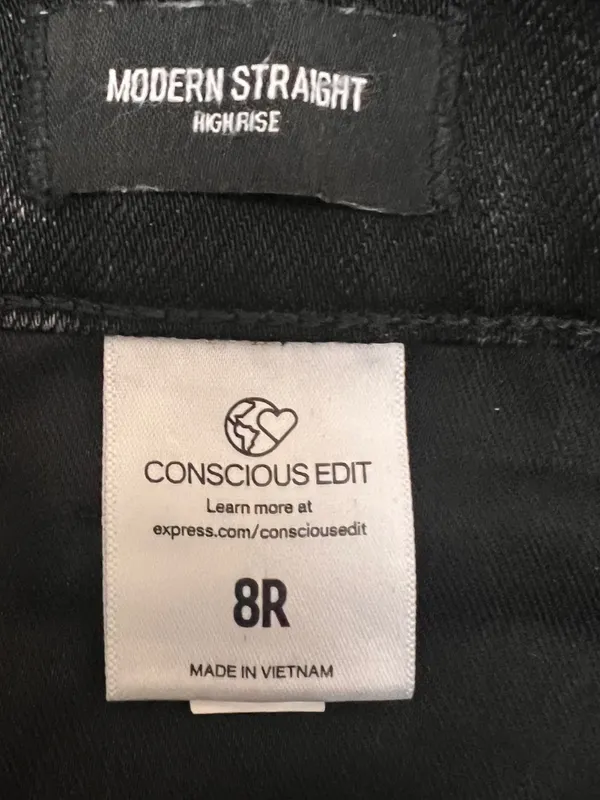 Express Women's Jean Straight high Rise Black Denim Size 8R - Image 3
