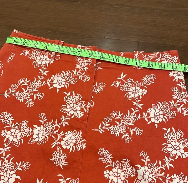 Ann Taylor Loft Red white floral pencil skirt - Image 2