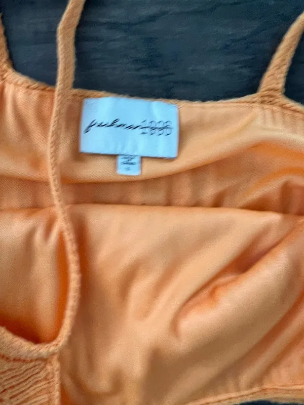 Orange knit skirt and crop set Size L - Image 3