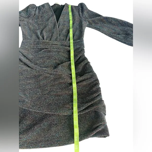 ASTR the Label Women's Meredith Metallic Long Sleeve Dress Size Medium - Image 11
