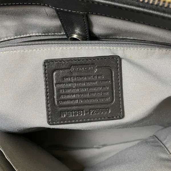 Coach | Vintage Black Peyton Leather Jordan Double-Zip Carryall Tote Purse Bag - Image 11