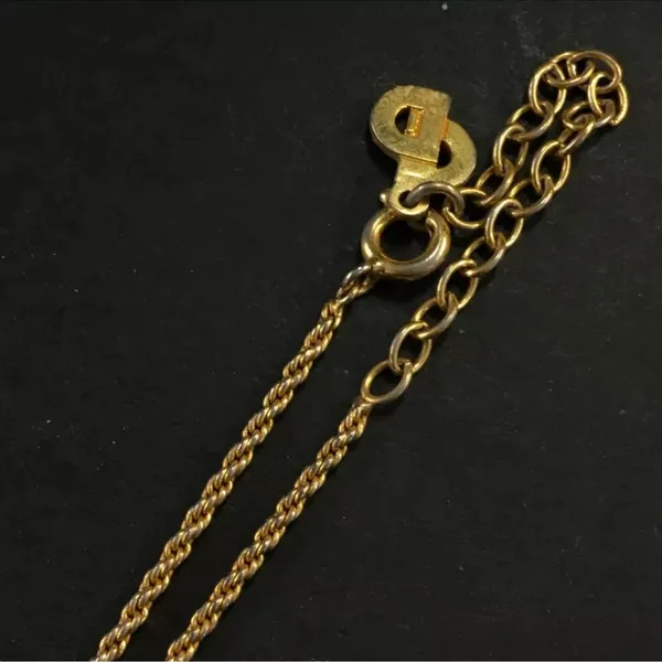 Vintage Dior CD logo crystal rhinestones necklace - Image 3
