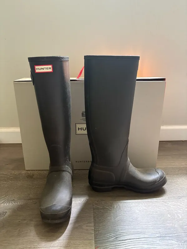 Tall Matte Black Hunter Rain Boots - Image 2