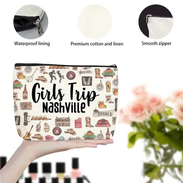 NEW!Girls Trip Nashville Canvas Tote and Pouch Set - Image 4