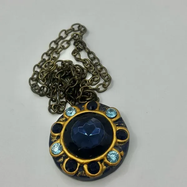 Large blue pendant necklace - Image 11