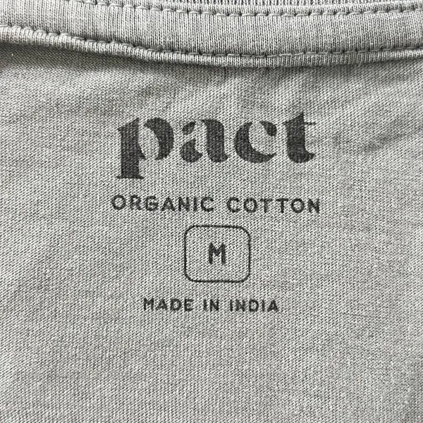Pact Womens 100% Organic Cotton Softspun Essential V-Neck Tee M Charcoal Gray - Image 3
