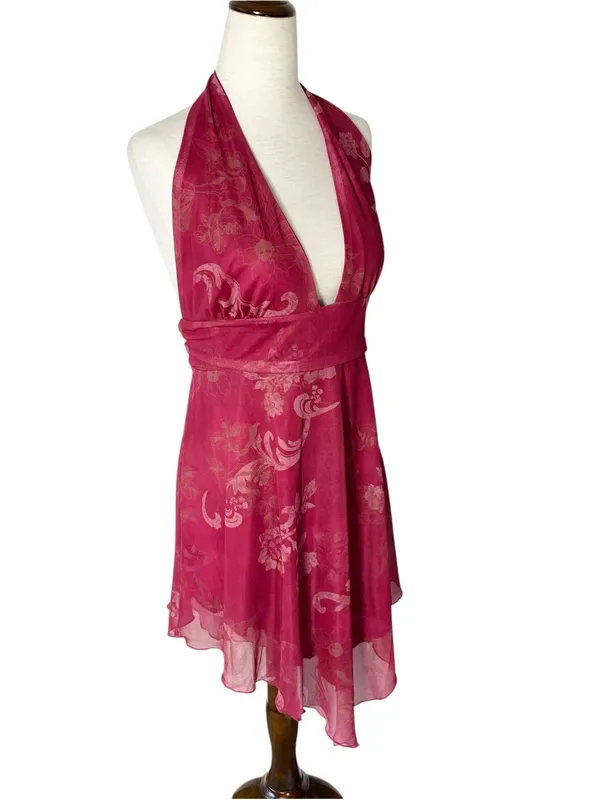 CUPSHE Floral Asymmetrical Halter Dress - Image 4
