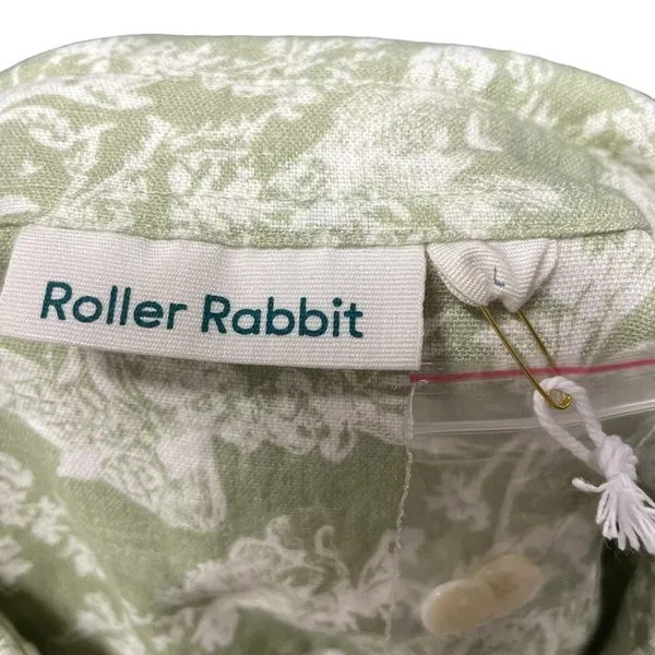 Roller Rabbit‎ Caxias Darya Dress Sage Green White Floral Size Large - Image 8