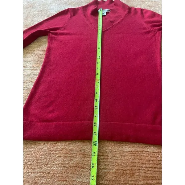 LIZ CLAIBORNE red sweater 85% COTTON 15% CASHMERE M - Image 5