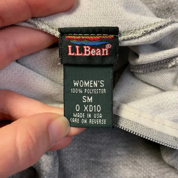 L.L. Bean Vintage Gray Womens Quarter Zip Pull Over Long Sleeve‎ Top Size S - Image 2