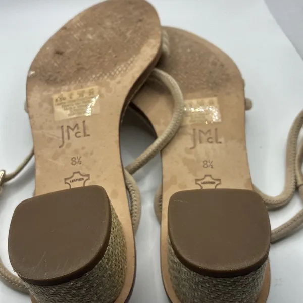 J.McLaughlin Delilah Tan Suede Block Heel Ankle Strap Sandals Women’s 8.5 - Image 5