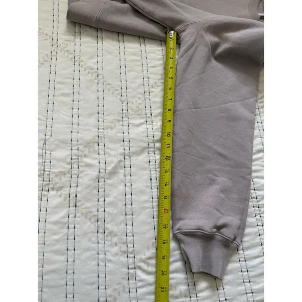 SKIMS French Terry Shrunken Crew Sweatshirt Mineral Gray L NWT - Image 6