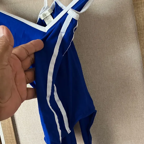 FINAL MARKDOWN Bozzolo Royal Blue and White bodysuit large - Image 3