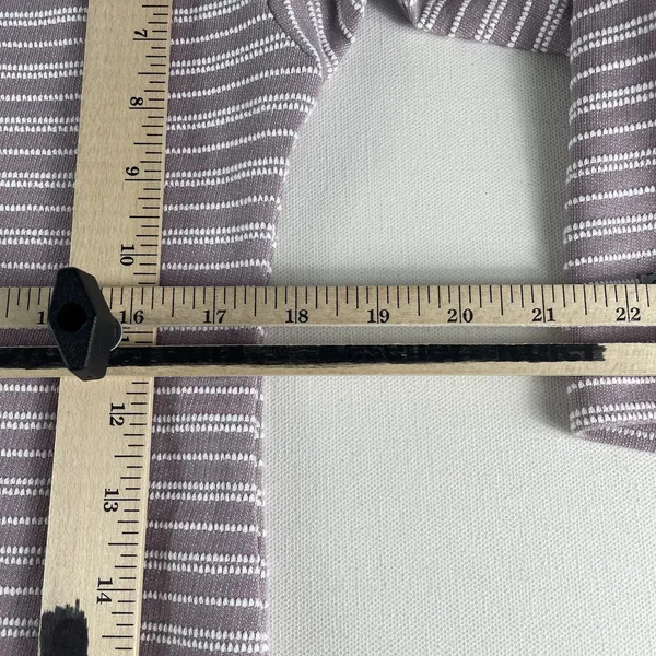 Columbia Top Shirt Women's XS 3/4 Sleeve Purple Textured Stripes Cotton‎ Ladies - Image 8