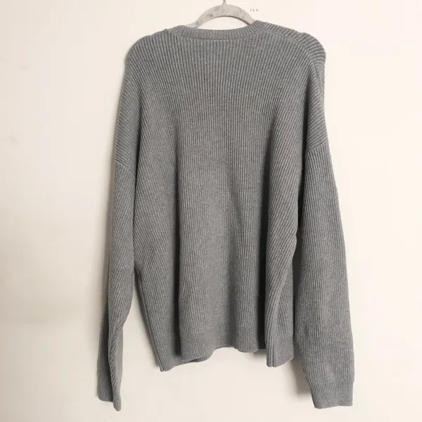 Alo Yoga Domain Rib Knit Crew Sweater Athletic Heather Grey M - Image 8