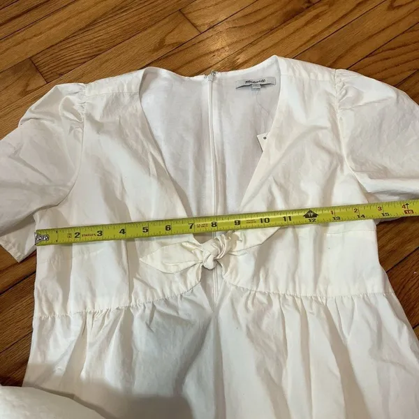 Madewell NWT Tie-Front Mini Dress‎ in White Size 0 - Image 9