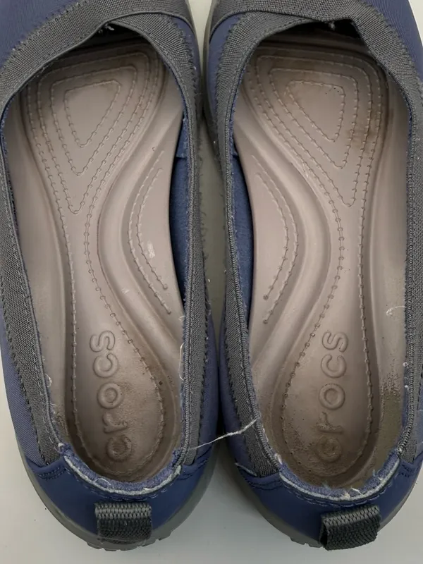 Crocs Busy‎ Day Stretch Ballet Flat Navy Blue Black Comfort Slip On Casual W7 - Image 5