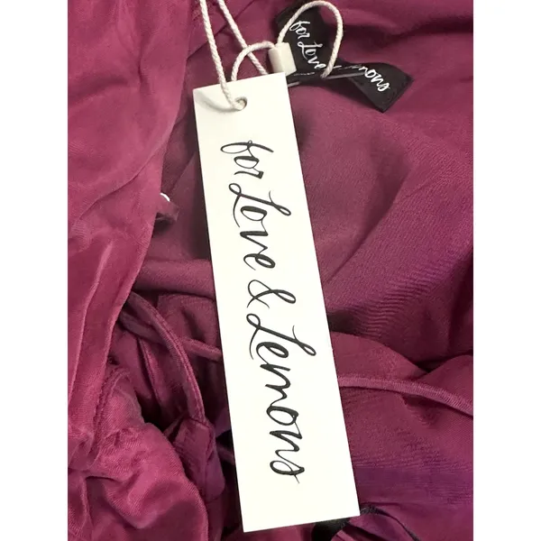 For Love & Lemons Allie Ruched Cowl Neck Draped Mini Dress Magenta Pink M NWT - Image 9