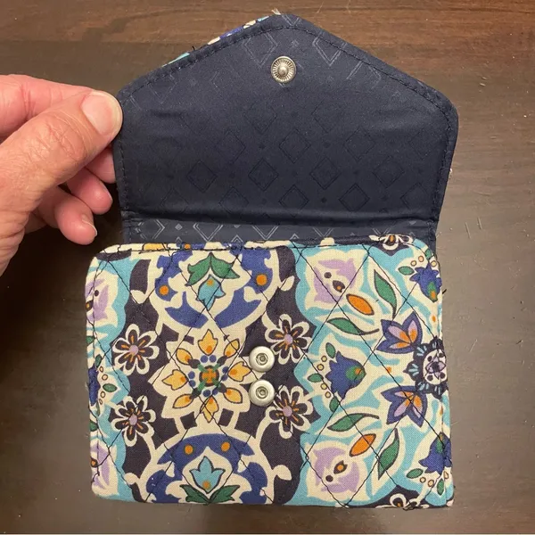 Vera Bradley Euro Wallet Lisbon Medallion RFID Trifold Snap Close Travel Compact - Image 10