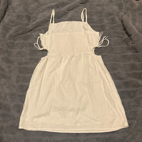 Aerie White Mini Dress Cutout Sides Tie Straps Size Medium - Image 2