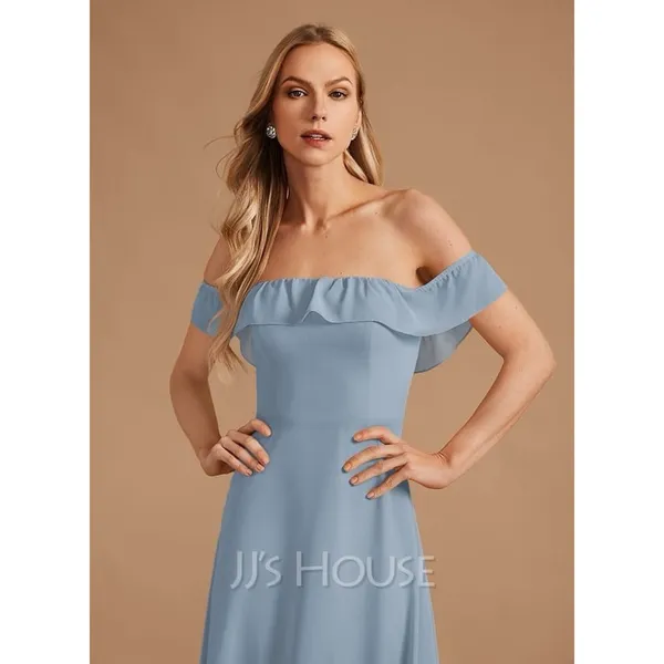 JJs House Homecoming Dress Womens 12 Dusty Blue‎ Formal Off Shoulder Gown NEW - Image 2