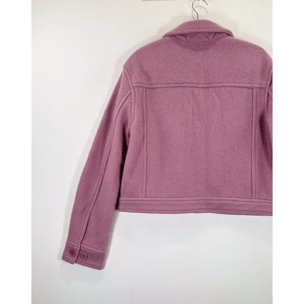 Aritzia Wilfred Free Womens Shirt Jacket Pink Autumn Merino Wool Shacket Small - Image 9