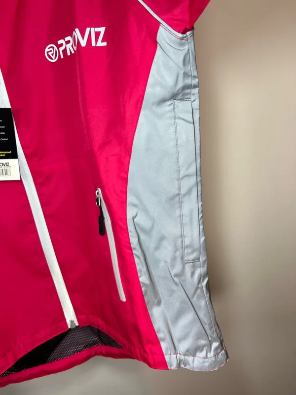 Proviz Nightrider Reflective Waterproof Cycling Jacket Red Pockets Bike NEW Sz 6 - Image 7