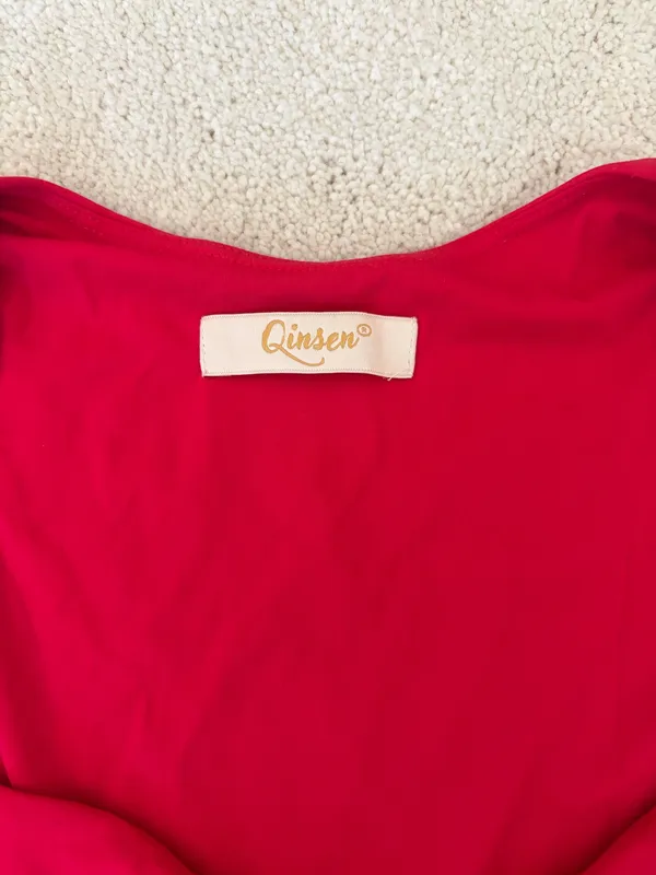 NWOT QINSEN Red Women's Sweetheart Neck Sleeveless Crop Tank - Image 7