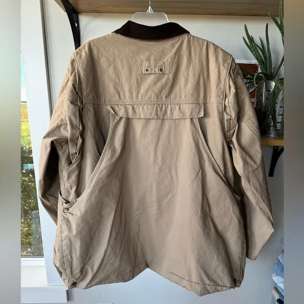 Cabela’s Tan Brown Corduroy Collar Quilated Canvas Barn Jacket Chore Coat 2XL - Image 15