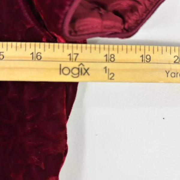 Talbots Midi Dress Womens‎ 6 Red Velvet Short Sleeve Romantic Modest Vintage - Image 8
