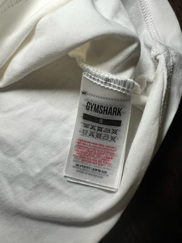 Gymshark Workout White Top Size Small - Image 6