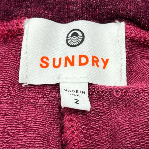 Sundry Jogger Womens Size 2 Medium 8‎ - 10 Burgundy Wine Pull-on Pant Pockets - Image 2