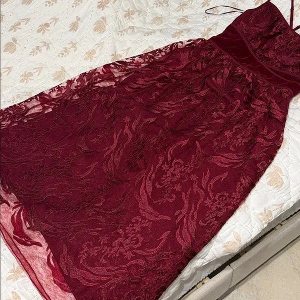 MSSP garnet velvet dress Red Size 6 - Image 5