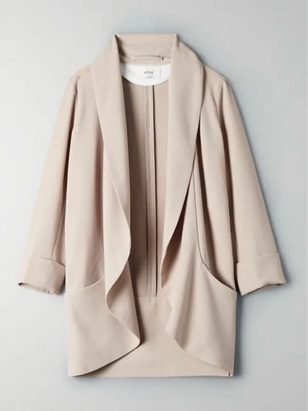 NWT Aritzia wilfred chevalier blazer cool beige office preppy minimalist sz 10 - Image 2