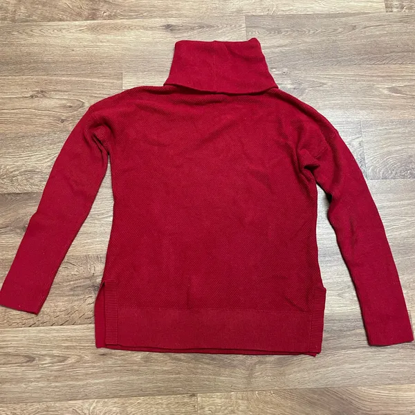 Talbots Red Cowl Neck Knit Sweater Womens Size Medium Turtleneck Pullover - Image 2