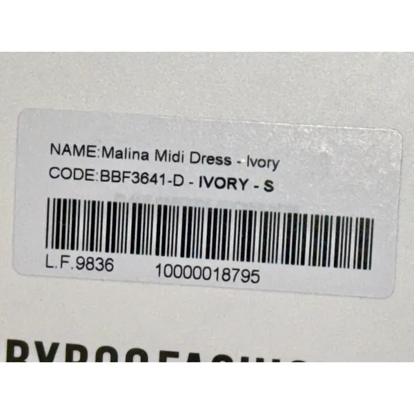 NWT Babyboo Malina Ivory Cowl Neck Ruched Low Tie Back Midi Dress Womens Size S - Image 15
