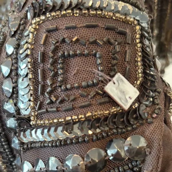 Adrianna‎ Papell Bluish/Gray Beaded Dress Size 4P - Image 10