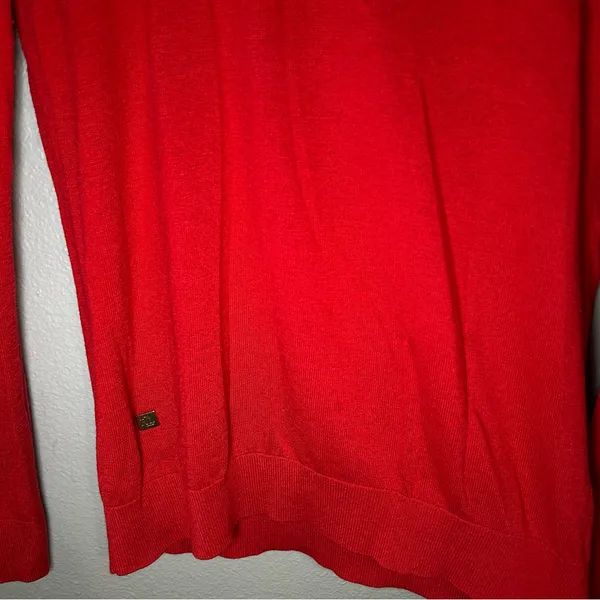 Ralph Lauren Red Silk Blend Turtle Neck Knit Sweater Women’s Size Medium - Image 6