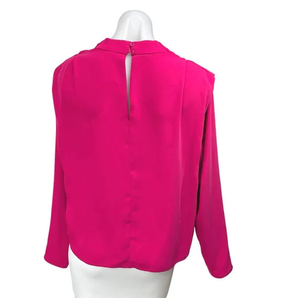 Aritzia Babaton Women's Hot Pink Long Sleeve Cowl Neck Shirt Blouse Top Size S - Image 2