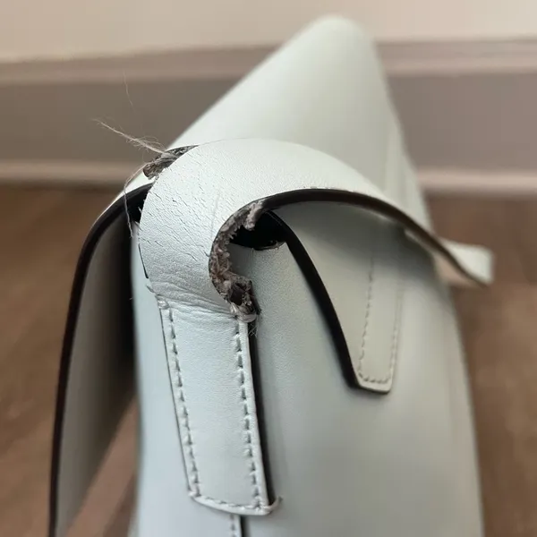Kate Spade Mint Teal Blue Leather Crossbody Bag Purse ~ Fold over Magnetic - Image 6