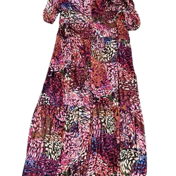 Vince Camuto V-Neck Shirred Maxi Dress in Purple / Multicolor Size 20W MSRP $179 - Image 11