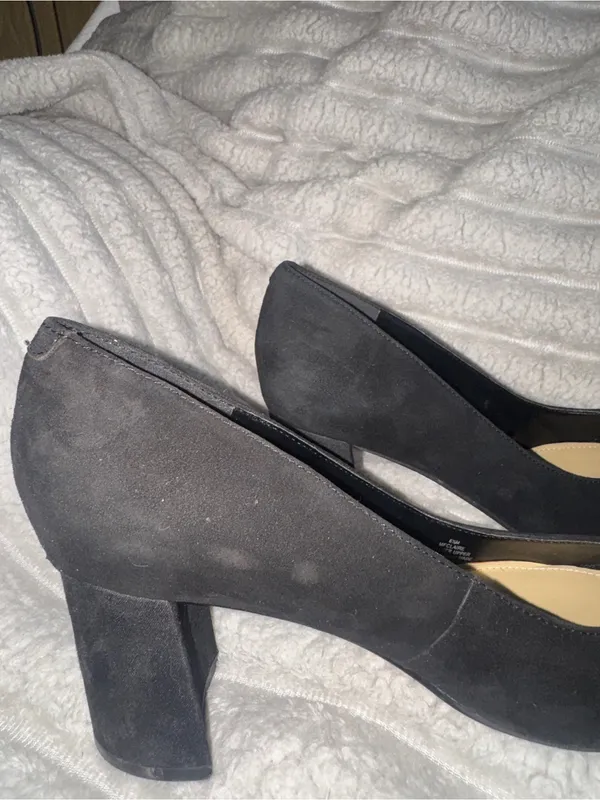 Marc Fisher Zala Black Suede Block Heel Pumps Size 6.5 - Image 7