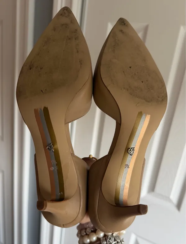 Sam Edelman Nude Pump Jaina Heels Leather Women's Size: 7.5 - Image 9