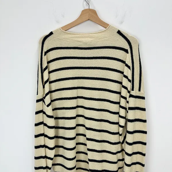 J.Crew Cropped Boucle Rollneck Sweater Striped Cotton Blend Nautical XXL NWT - Image 12