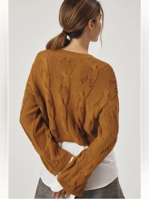 Anthropologie Pilcro Cable Twofer Sweater - Image 3